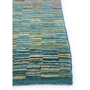 Tapis en laine noué à la main Nuray Green, grande surface 9x12, motif rayé et abstrait pour la maison, le couloir et la chambre, modèle Pae-1345 - Product Image 4