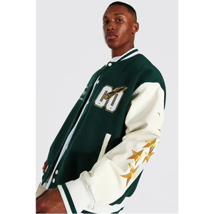 Custom Wool/Viscose Baseball <b>Jacket</b> OEM Design with Logo Fleece Letterman <b>Jacket</b> for <b>Men</b> Breathable Quick Dry <b>Summer</b> - Product Image 3