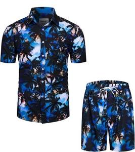 Diseño personalizado 2025 hombres playa vacaciones de verano sublimación impresa P0lyester gráfico estampado floral camisa y conjunto corto - Product Image 3