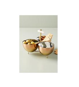 Cuenco para servir de latón adornado con un elegante acabado antiguo, ideal para ocasiones especiales y espacios de comedor de lujo - Product Image 2