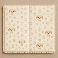 LABON Cute Puppy Furry Notebook Besticktes Hunde design mit Schleifen-und Spitzen besatz Elastic Band A5 Journal für Kinder und Geschenke