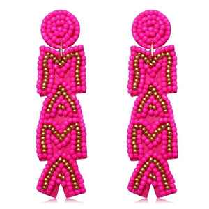 Nouveau Style bohème carré perlé boucles d'oreilles à la mode tissé à la main perles de riz colorées amour coeur boucles d'oreilles avec perle cadeaux - Product Image 5