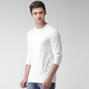 Camisetas de verano personalizadas de la mejor calidad para hombre, estilo informal con mangas completas, de algodón puro diseño liso, servicio OEM - Product Image 1