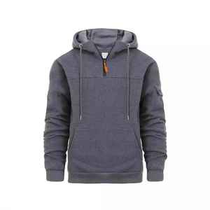 Personnalisé bas prix pull à capuche accepter personnalisé décontracté homme demi fermeture éclair à capuche - Product Image 6