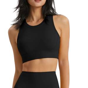 Soutien-gorge de sport ajustable à col haut et dos nu en spandex, haut court pour la salle de sport, le yoga et la course à pied, haut de yoga - Product Image 4