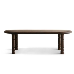 Mesa de comedor de madera de roble macizo de lujo de 8 plazas-Acabado marrón oscuro | Diseño minimalista moderno para uso en villas de hoteles | Opción de tapa de cristal - Product Image 6