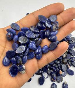 Cabujón azul con forma de pera lisa de sodalita Natural de alta calidad 10x14mm-15x20mm piedras preciosas sueltas para la fabricación de joyas gemas al por mayor - Product Image 4