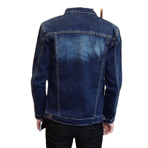 Chaqueta de mezclilla para hombre Chaqueta de mezclilla de motorista rasgada OEM - Product Image 6