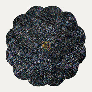 Best Seller Set of 1 Handmade Beaded <b>Round</b> <b>Placemats</b> Custom Indian Style Premium Table Decor Mats & Pads - Product Image 4