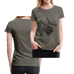 เสื้อเชิ้ตแขนสั้นคอวีสีดําและคอกลมแขนสั้นด้านล่าง เสื้อยืดผู้หญิงผ้าฝ้าย 100% สีทึบบาง - Product Image 4