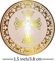 Autocollants de croix en feuille d'or personnalisés | Autocollants décoratifs de foi chrétienne | Étiquettes de croix religieuses pour cadeaux et décoration intérieure
