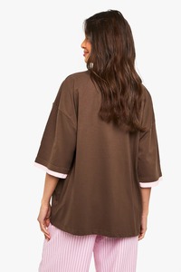 2025 haute qualité été tenue décontracté surdimensionné femmes T-shirt en gros 100% coton col rond goutte épaule dames t-shirt - Product Image 4