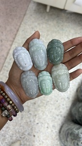 Prospérité focalisée unisexe naturel jadéite bouddha pendentif Style Vintage religieux à la mode breloques pendentifs sculpté incrustation cadeau - Product Image 3