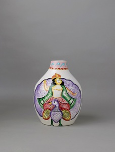 Kalighat Kartifeya แจกันเซรามิกทำมือวาดด้วยมือแจกันเครื่องปั้นดินเผาศิลปะทำด้วยมือแจกันแจกันดอกไม้สำหรับตกแต่งบ้านที่ทันสมัยตกแต่งร้านอาหาร - Product Image 3