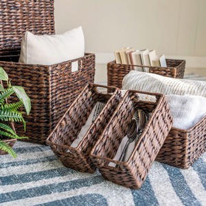 Juego de 5 Cestas Multiusos de Jacinto de Agua, Cesta de Almacenamiento Hecha a Mano, Venta al por Mayor, Ecológica, Hecha en Vietnam - Product Image 5