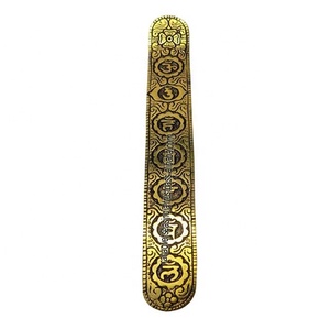 Attrape-cendres d'encens en métal de style bouddhiste, fait main, écologique, plaqué argent et or, pour la maison, vente en gros, personnalisable, sept chakras - Product Image 2