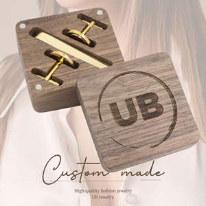 Boutons de manchette unisexes de luxe personnalisés en argent sterling 925 avec incrustation d'émail, design haut de gamme, bijoux pour cadeau de fiançailles, mariage - Product Image 1