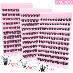 Asiteo 500 pz extension ciglia individuali da te grappoli sottili naturali 07-40pc-50pc combinazioni di ciglia arricciate per perfetto - Product Image 1