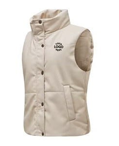 Chaqueta de burbuja sin mangas personalizada para mujer, chaleco acolchado con capucha a prueba de viento, diseño Reversible, ropa de invierno Hip Hop para exteriores lavada - Product Image 4