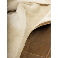 Veste en cuir de bombardier en peau de mouton marron B-3 pour femme avec doublure en fausse fourrure blanche saison d'hiver fermeture à glissière Moto veste en peau de mouton