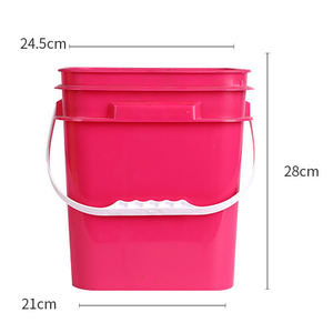 थोक 10 एल प्लास्टिक बकेट वर्ग बकेट प्लास्टिक की रोटी के साथ भोजन ग्रेड आयताकार बकेट कस्टम रंग - Product Image 5