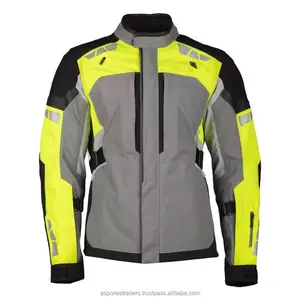 新款时尚摩托车夹克胸部保护全季节冒险黑色和黄色摩托车夹克摩托车越野夹克