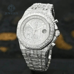 Lujoso reloj de diamante de moissanita completo muy personalizado con esfera de 41mm nueva llegada estilo de joyería de Hip Hop de acero inoxidable - Product Image 2