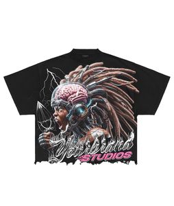 Fabricación personalizada de alta calidad 100% algodón serigrafiado camisas parte delantera trasera logotipo personalizado totalmente impreso camisetas - Product Image 3