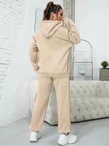 Vêtements décontractés Sweats à capuche et joggeurs Ensemble 2 pièces Survêtements en coton polaire avec logo personnalisé pour femme Survêtement de course décontracté - Product Image 3