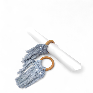 Handmade Natural Wooden Napkin <b>Rings</b> with Fringes Boho Style Christmas Napkin Box Decoration Wood Tissue Holder - Product Image 1