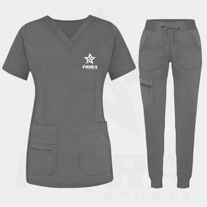 Nuevo diseño OEM Hospital de manga corta enfermera Scrubs Sets tejido personalizado Unisex alta calidad médico Scrub trajes - Product Image 3