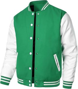 Casual Winter Varsity Jacket with Turn-Down Collar Thick Woolen Fabric OEM Service Pattern Decoration - Product Image 3
