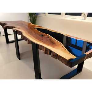 Modern Handmade <b>Epoxy</b> Resin River <b>Tables</b> Solid Wood Set for Home Bar Office Hotel with Extendable Design Hand Assembled - Product Image 1