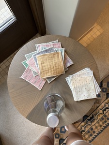 ที่รองแก้วผ้าฝ้ายคุณภาพสูงลายดอกไม้สไตล์เกาหลี - Product Image 5