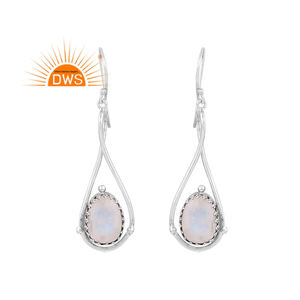 Pendientes colgantes de piedras preciosas de piedra de luna de arcoíris Natural de Plata de Ley 925 oxidada, joyería personalizada para mujer, regalo para ella - Product Image 1