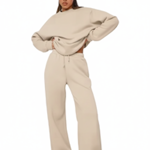 Ensemble de survêtement pour femmes, ensemble décontracté en deux pièces, tenue d'automne respirante, coupe ample, streetwear, jogging, confortable pour tous les jours - Product Image 5
