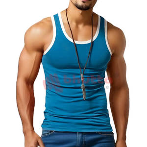 OEM verano hombres algodón camiseta sin mangas de alta calidad de punto gimnasio Fitness Gear estilo casual más tamaño Tops - Product Image 2