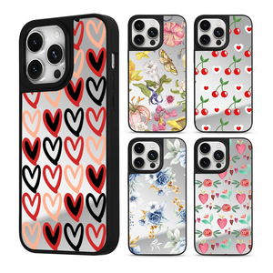 OEM เคสมือถือดีไซน์รูปหัวใจน่ารักสำหรับ <span class=keywords><strong>iPhone</strong></span> 18 17 16 PRO MAX 14 13เคสหลังแบบแข็ง IPhone18กระจกแต่งหน้า - Product Image 3