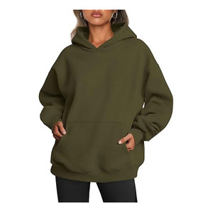 Sudadera personalizada de lana de algodón 100% de peso pesado para mujer Sudadera con capucha de gran tamaño de alta calidad 3D Puff estampado bordado personalizado - Product Image 5