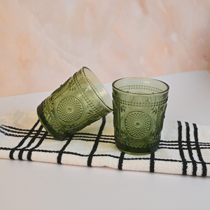 Ensemble de 2 verres à boire artistiques en verre toile - Product Image 1