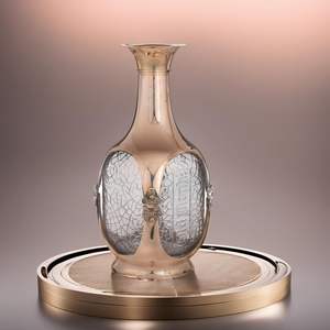 Carafe en laiton vintage pour bar, vin, whisky, rhum, fabrication artisanale, moderne, écologique, jetable avec paille - Product Image 3