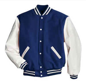 Chaqueta universitaria de alta calidad de fabricante OEM para hombre, Mangas de cuero de chenilla bordadas, letras de béisbol personalizadas a prueba de viento - Product Image 5