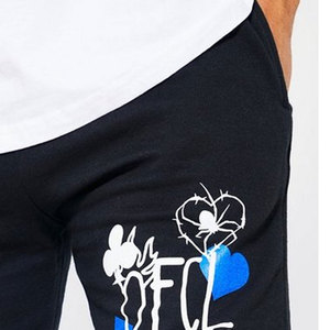 กางเกงขาสั้นผ้าฝ้ายฟอกสีกรดสำหรับผู้ชายกางเกงขาสั้นซักได้พิมพ์โลโก้แบบออกแบบได้ตามต้องการ - Product Image 6