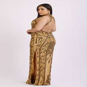 ชุดราตรีดีไซน์เนอร์ระดับไฮเอนด์สำหรับผู้หญิง |   ชุดเดรสทรงเมอร์เมดเข้ารูปหรูหราพร้อมชายกระโปรงยาวสำหรับงานพรีเมียมจากซัพพลายเออร์อินเดีย - Product Image 4