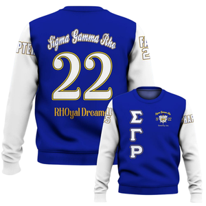 Sweat-shirt à col rond Sigma Gamma Rho Greek Crewneck 1922 Bleu Or Vêtements de sororité Polaire de qualité supérieure Pull d'hiver Style de mode féminine - Product Image 6