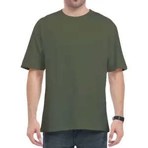 Camiseta de tela suave con precio de descuento para hombre, Camiseta de algodón 100% en blanco, camiseta de gran tamaño con logotipo bordado de lavado ácido personalizado - Product Image 2