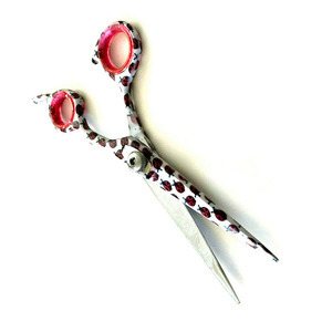 กรรไกรตัดผมสแตนเลสสีกระดาษพร้อมที่วางนิ้วและแหวนยาง - Product Image 4