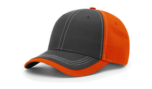 Custom Embroidery Richardson 275 5 Panel Charcoal Front Contrast Stitching <b>Waterproof</b> Polyester/Cotton Adjustable Baseball <b>Cap</b> - Product Image 4