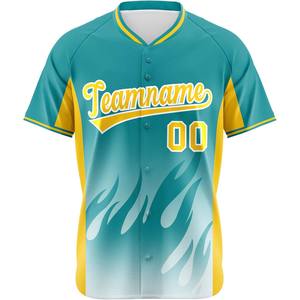 Equipo béisbol Jersey personalizado bordado malla botón Up juventud Softball uniforme calor prensa nombre aparejos sarga secado rápido ajuste EE. UU. - Product Image 3