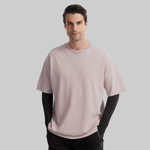 Camisetas Oversize para Hombre al por Mayor, de Algodón Pesado, Lavado Ácido, Estilo Vintage, Unisex, Ajuste Holgado, Manga Corta, Casual, Streetwear, Tops Holgados - Product Image 1
